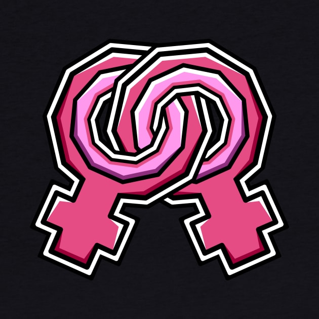 Gay Pride Gender Symbol - Pink Homosexual Female - Lesbian LGBT Sexuality - Gay by Bleeding Red Pride